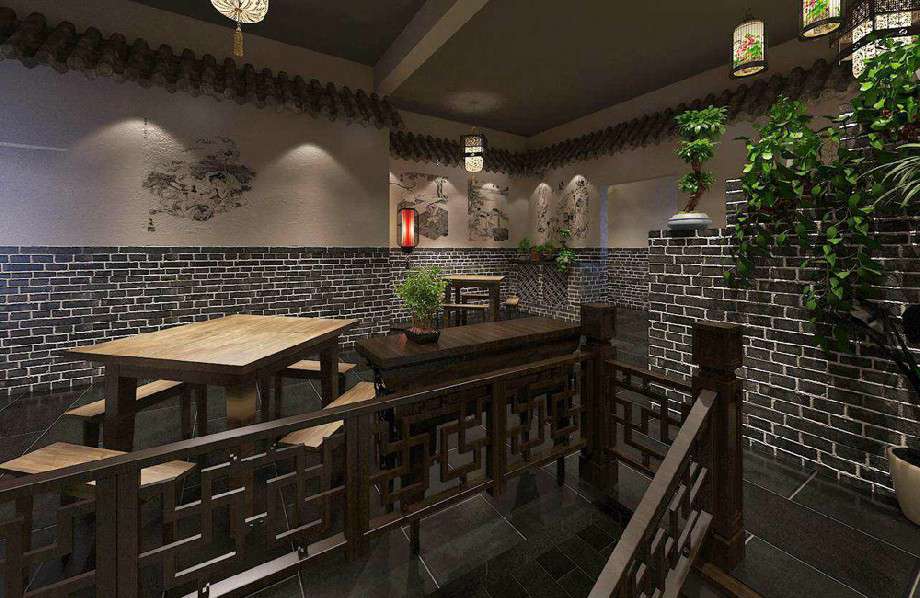 小灶臺(tái)中餐館裝修設(shè)計(jì)效果圖
