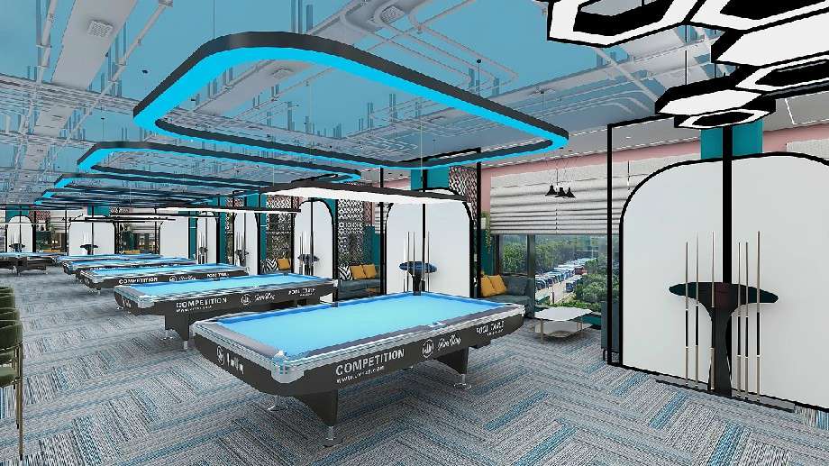 鄭州臺(tái)球俱樂(lè)部裝修設(shè)計(jì)效果圖