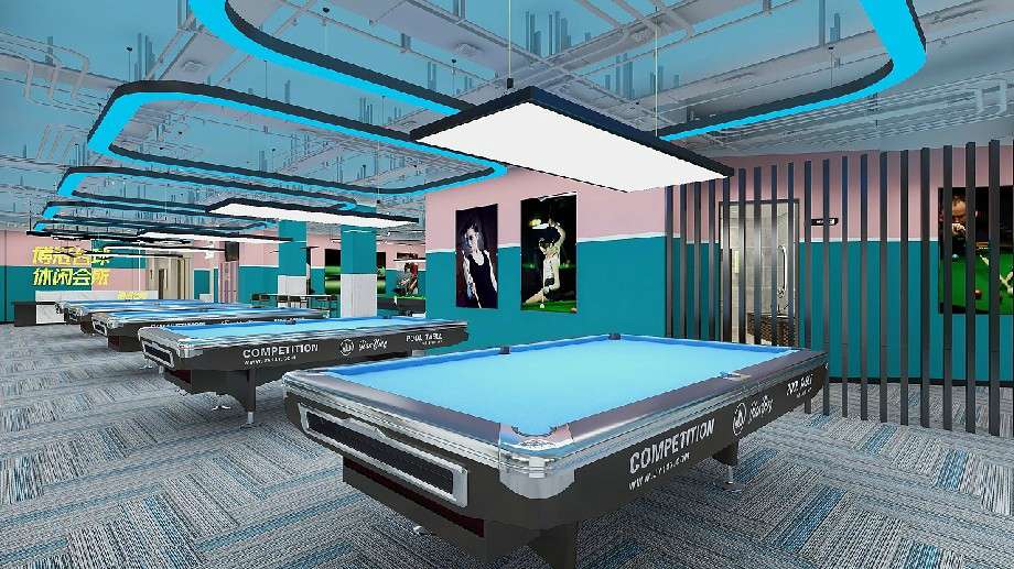 鄭州臺(tái)球俱樂(lè)部裝修設(shè)計(jì)效果圖