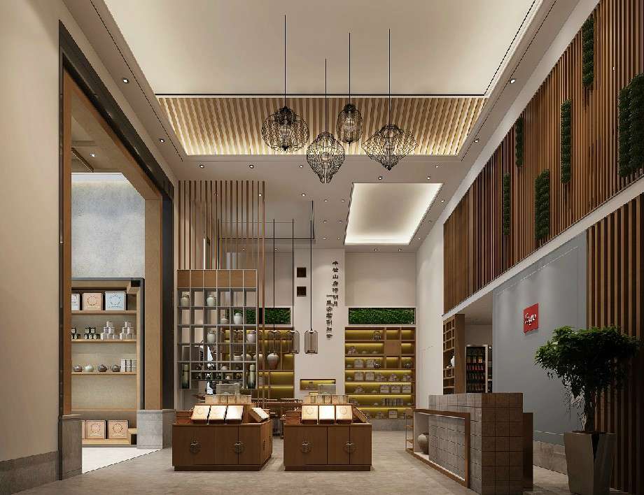 中式風(fēng)格茶葉店裝修設(shè)計(jì)效果圖