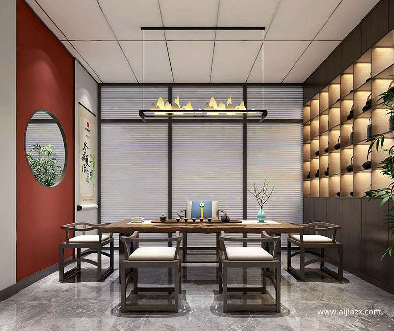 中國(guó)風(fēng)養(yǎng)生館茶道裝修效果圖