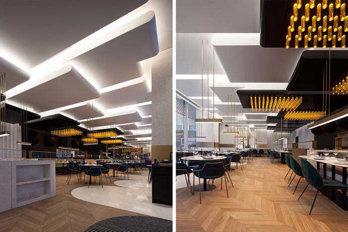 450m2鄭州上街區(qū)西餐廳設(shè)計效果圖