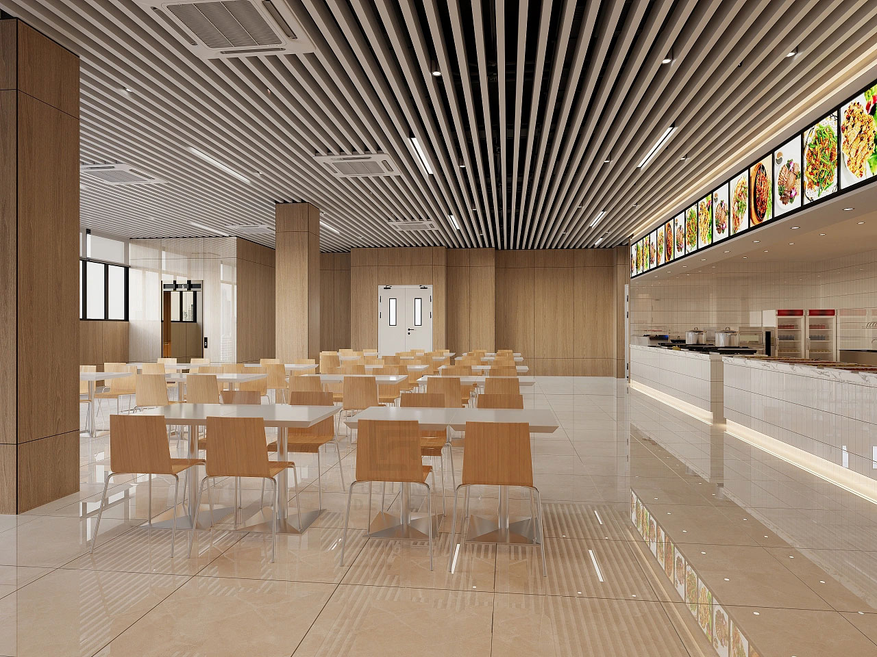 產業園食堂設計-產業園區員工食堂設計效果圖