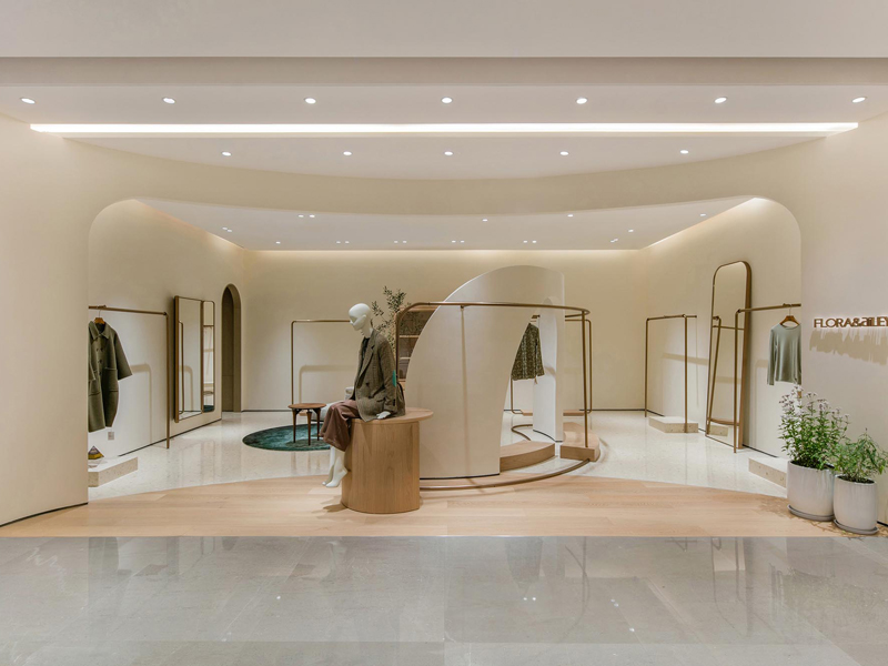 120平米現(xiàn)代簡約風服裝店裝修設計