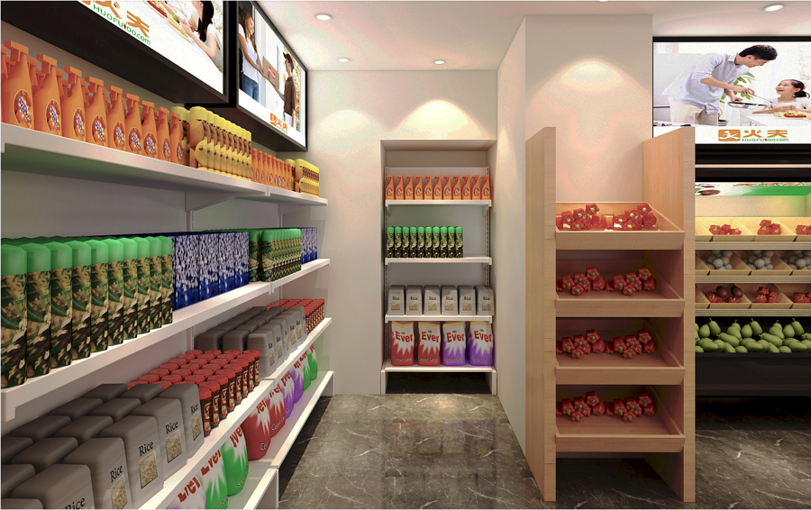 130平米生鮮超市設(shè)計(jì)效果圖