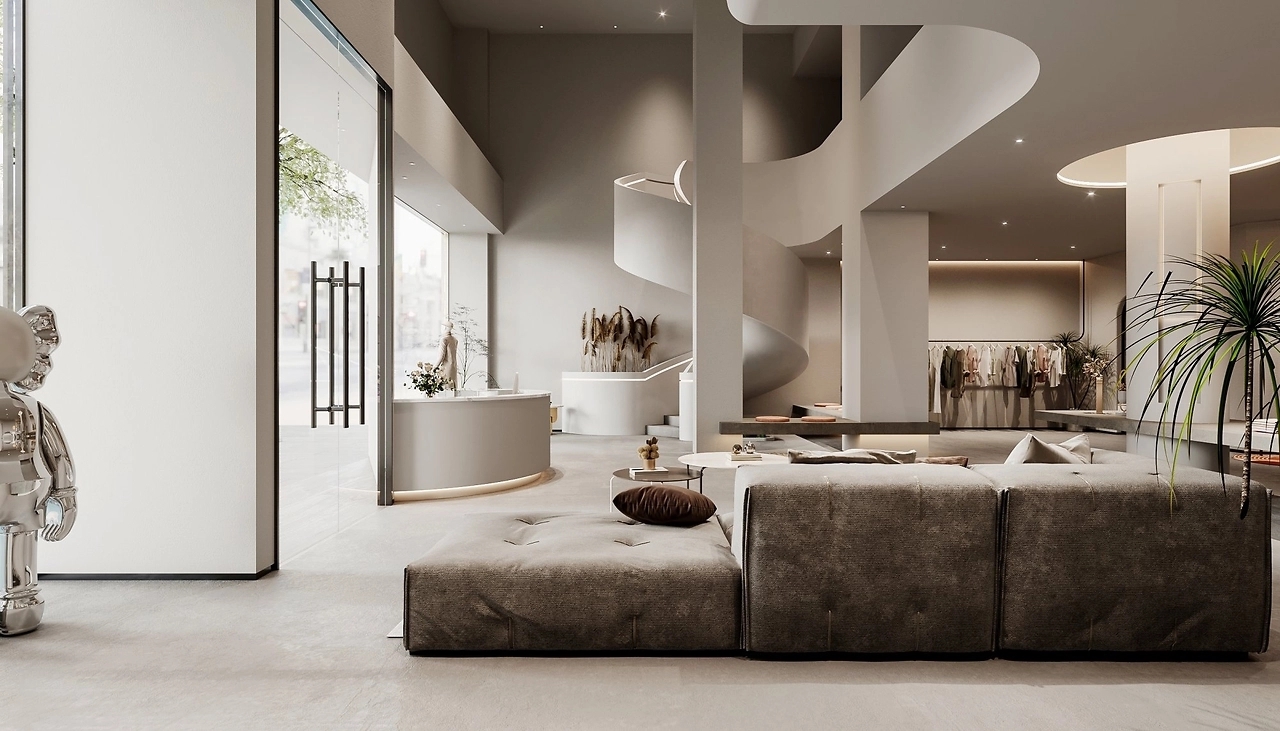 400平米侘寂風(fēng)服裝店裝修設(shè)計效果圖