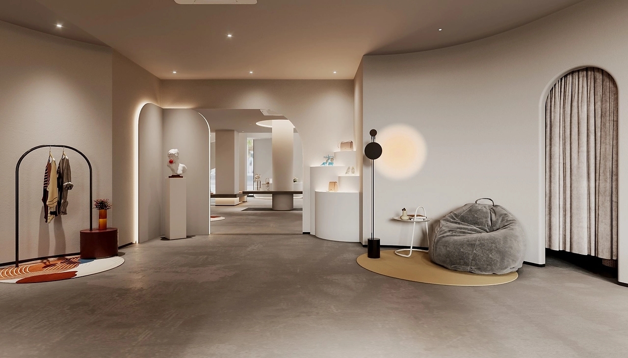 400平米侘寂風(fēng)服裝店裝修設(shè)計效果圖