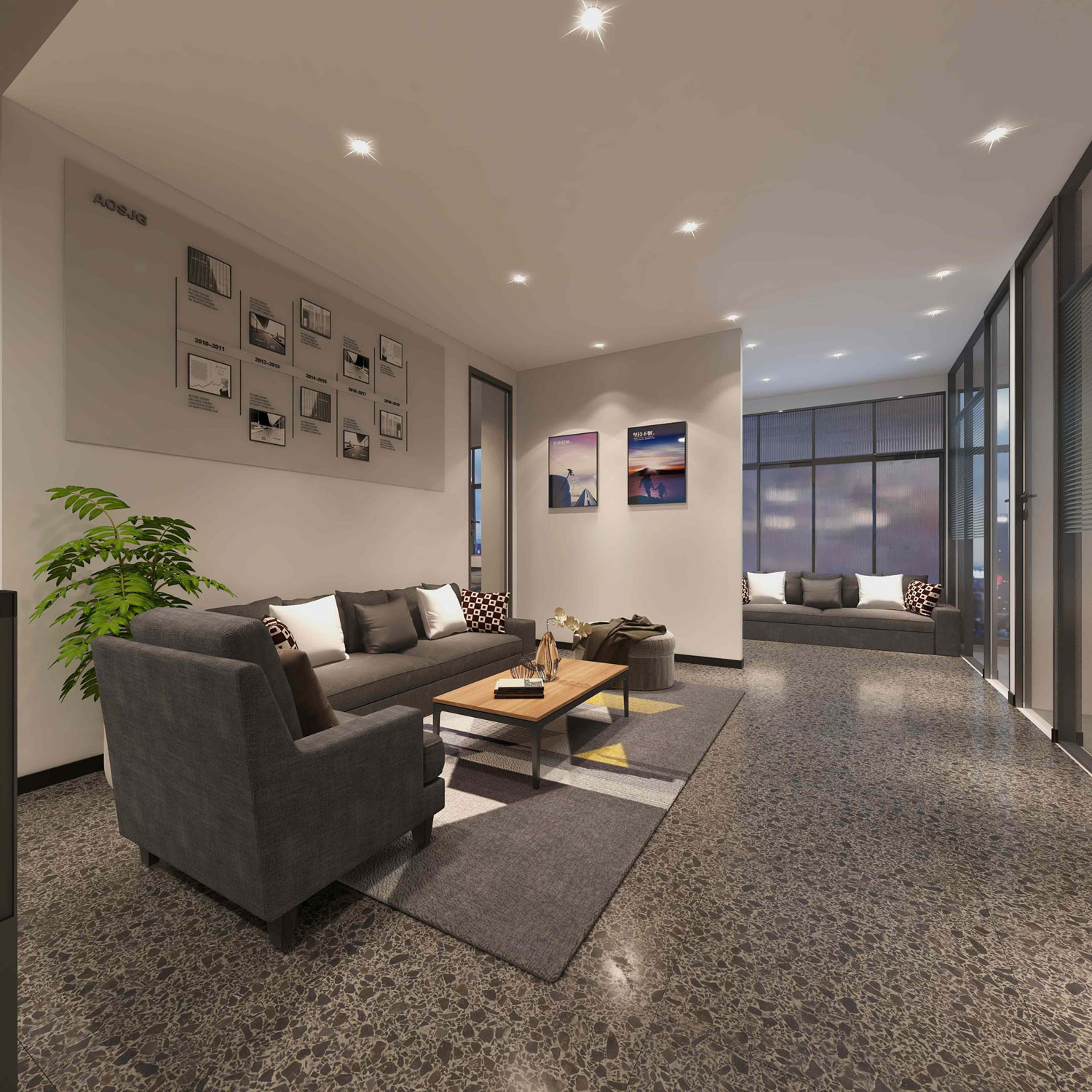 400平米研究院辦公室設(shè)計(jì)效果圖