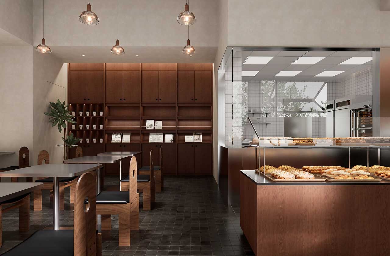 120平米咖啡烘焙店裝修設計效果圖