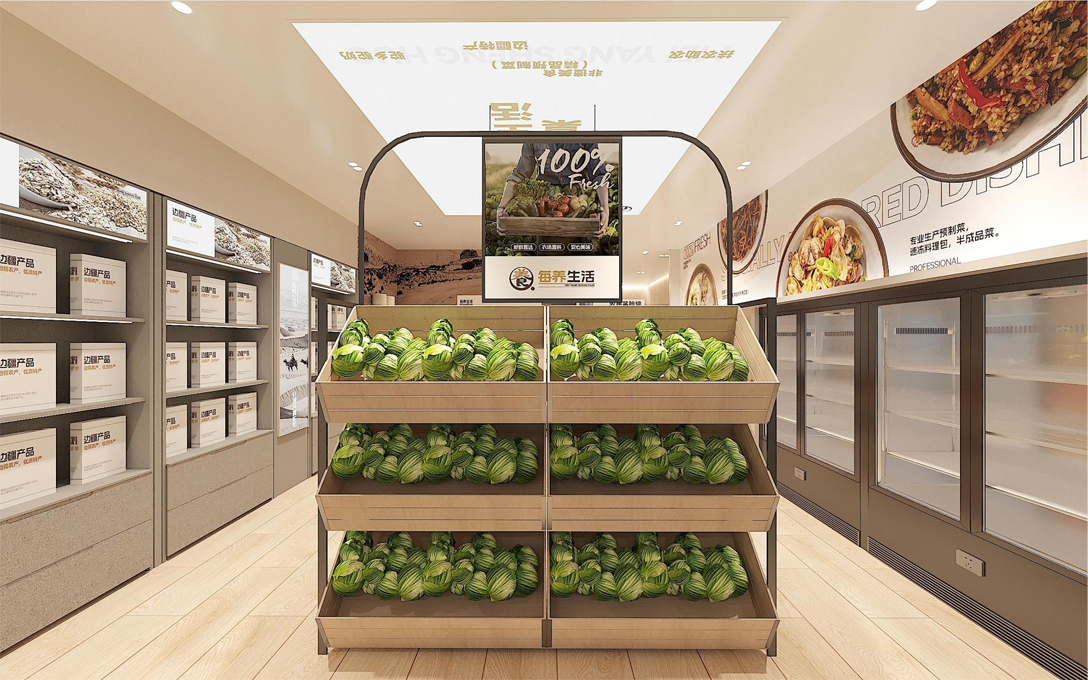 80平米鄭州生鮮店面裝修設(shè)計效果圖