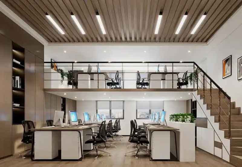 鄭州 loft 辦公室裝修設計:雙層空間創意利用
