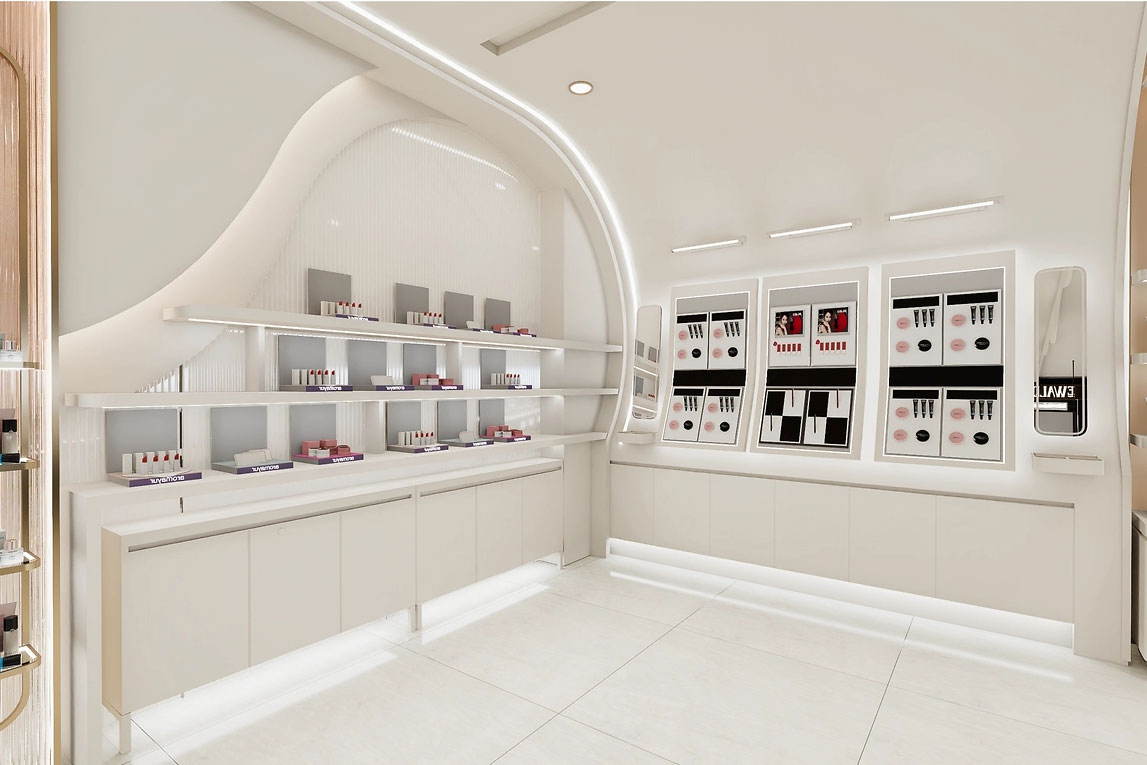 90平米鄭州化妝品店直播間設計效果圖