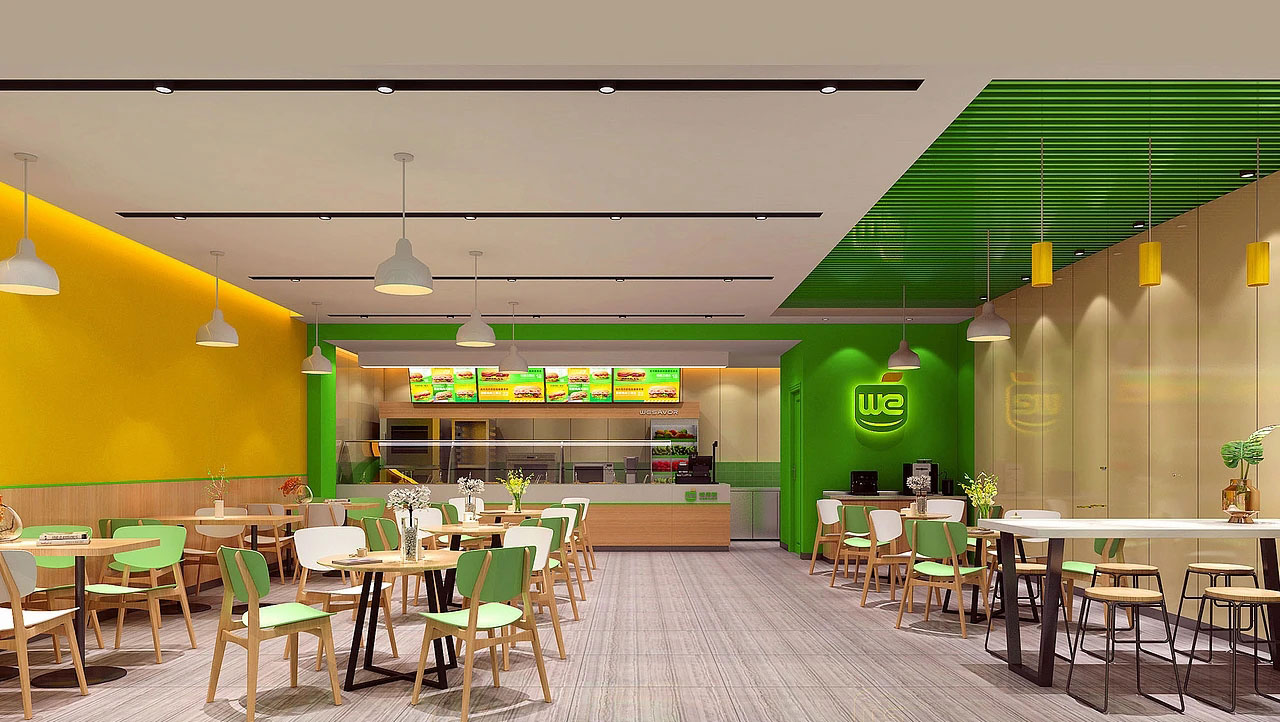 115平米鄭州漢堡店裝修設計效果圖