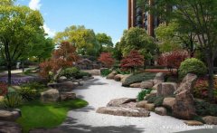 雅逸的混搭風格小區(qū)園林景觀裝修效果圖