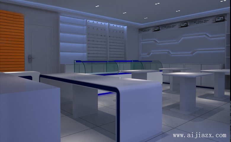 極簡(jiǎn)舒適的商場(chǎng)電子產(chǎn)品專柜展示區(qū)裝修效果圖