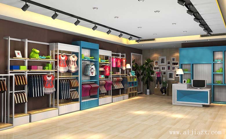 簡(jiǎn)約大方的童裝專賣店裝修櫥窗區(qū)裝修效果圖